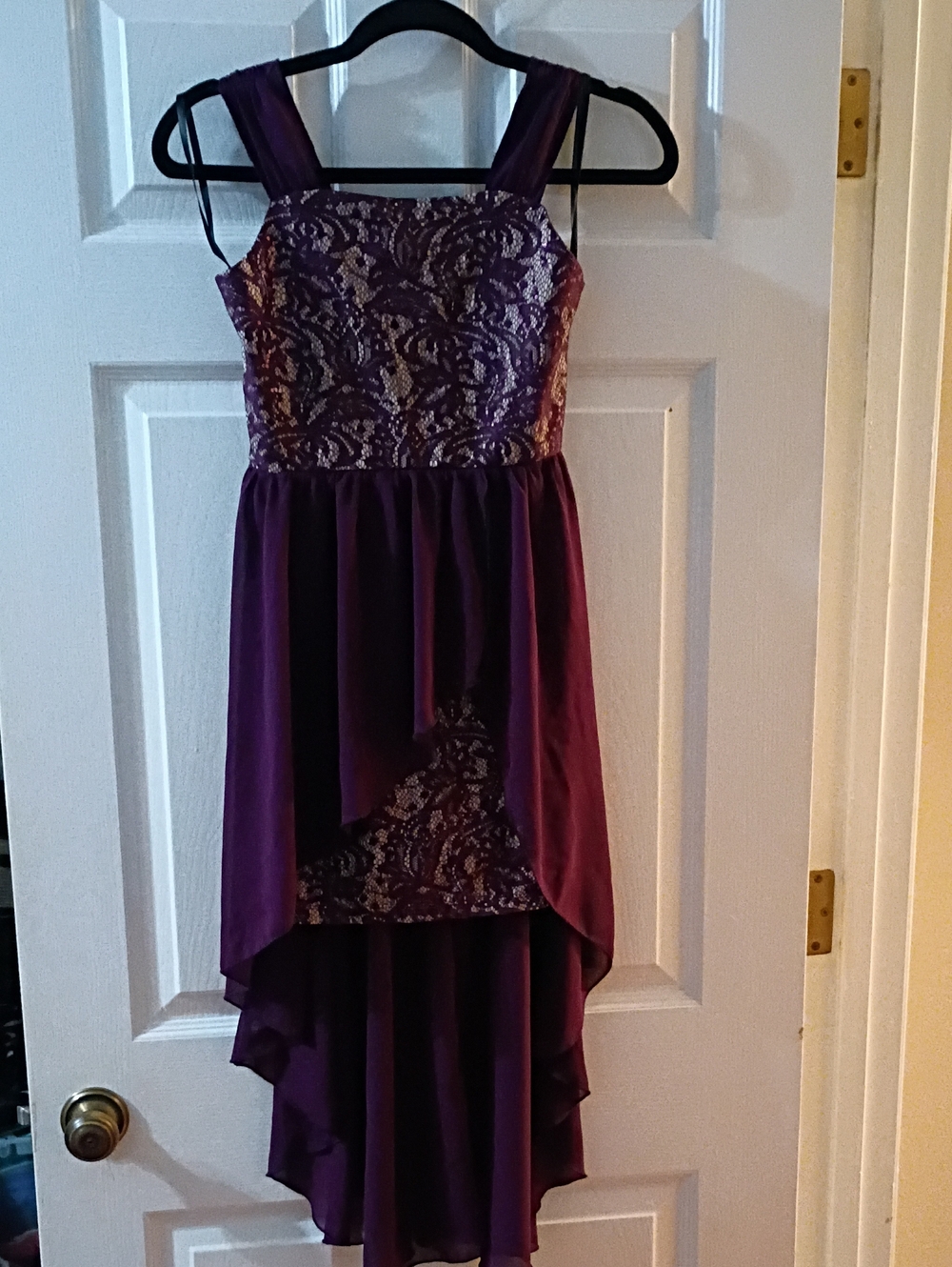 Amy Byer Purple Lace Overlay Dress